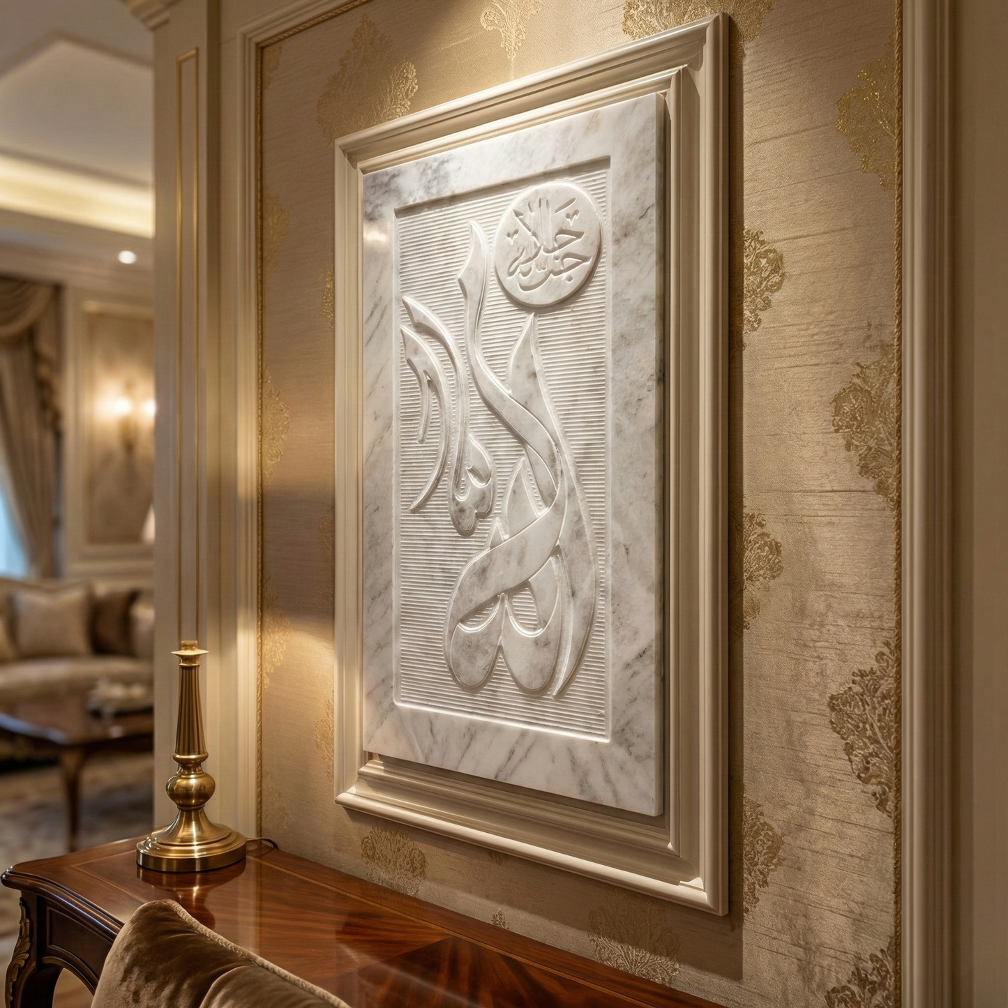 Allah Calligraphy Marble Art | Islamic Home Decor Gift