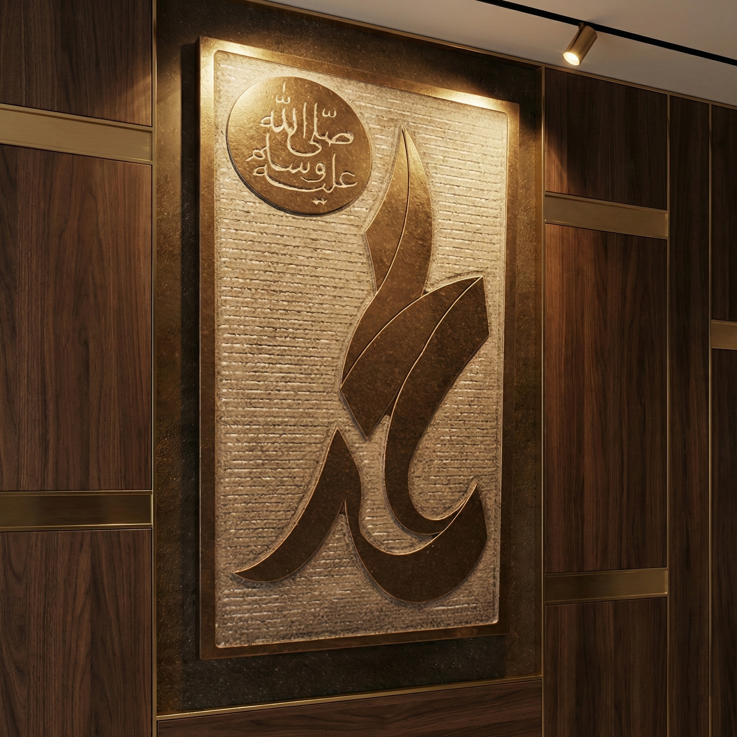 Muhammad (صلی اللہ علیہ وسلم) Calligraphy Marble Art | Islamic Home Decor Gift